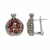 Lavish By TJM Sterling Silver Garnet & Marcasite Pomegranate Omega Earrings -Lavish by TJM Shop unnamed file 370