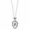 Lavish By TJM Sterling Silver Blue Sunray Crystal & Marcasite Pendant Necklace