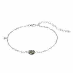 Lavish By TJM Sterling Silver Marcasite Charm Bracelet
