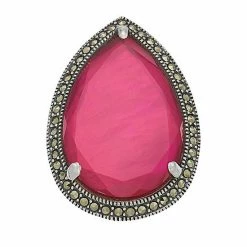 Lavish By TJM Sterling Silver Pink Mother-of-Pearl Doublet Adjustable Ring