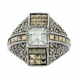 Lavish By TJM Sterling Silver Green Amethyst Ring