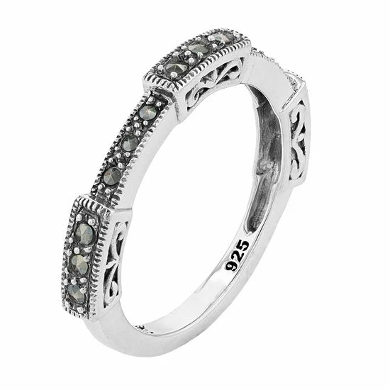 Lavish By TJM Sterling Silver Marcasite Band Ring 4 Lavish By TJM Sterling Silver Marcasite Band Ring - Image 2