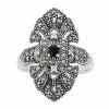 Lavish By TJM Sterling Silver Black Spinel & Marcasite & Cubic Zirconia Accent Ring 1 Lavish By TJM Sterling Silver Black Spinel & Marcasite & Cubic Zirconia Accent Ring -Lavish by TJM Shop unnamed file 68