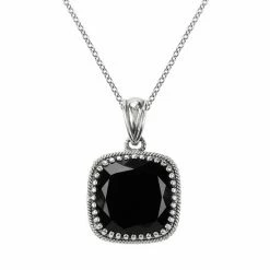 Lavish By TJM Sterling Silver Black Onyx Pendant