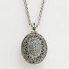 Lavish By TJM Sterling Silver Openwork Oval Locket